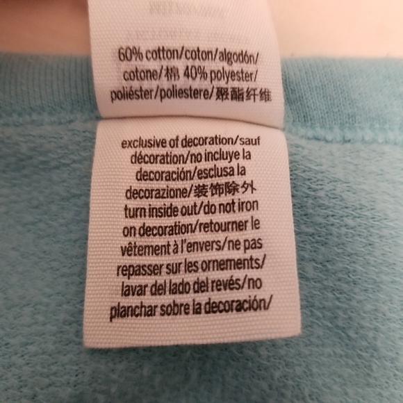 {M} PINK VS Mesh V Cutout Crew Pullover Baby Blue Sweatshirt - Picture 8 of 9